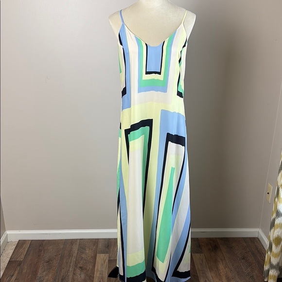 Anthropologie Maeve Color Block Geometric Maxi Dress Sleeveless Size Small - Picture 2 of 14